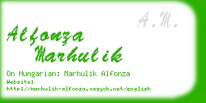 alfonza marhulik business card